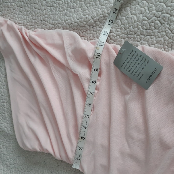 NWT Love X Design Small Rose Quartz Shoulder Out Ruched Pink Dress Nordstrom - Picture 6 of 11